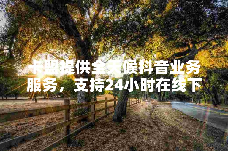 卡盟提供全天候抖音业务服务，支持24小时在线下单且完全免费。