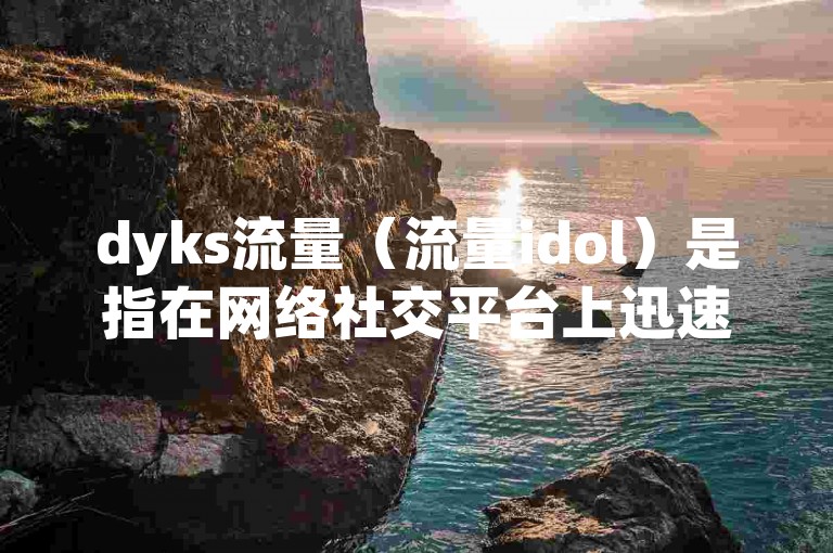 dyks流量（流量idol）是指在网络社交平台上迅速走红，拥有大量粉丝和高度关注度的偶像或名人。