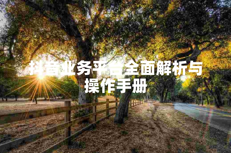 抖音业务平台全面解析与操作手册