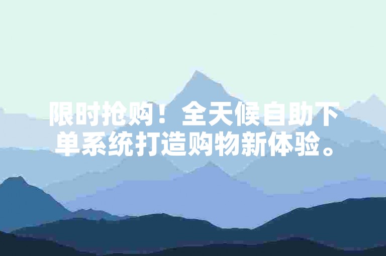 限时抢购！全天候自助下单系统打造购物新体验。