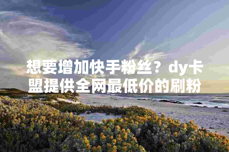 想要增加快手粉丝？dy卡盟提供全网最低价的刷粉服务，让你轻松获得更多关注。