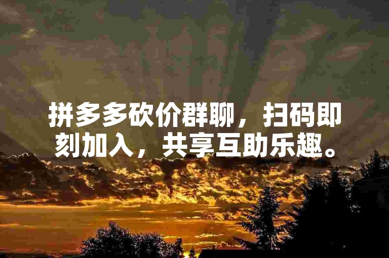 拼多多砍价群聊，扫码即刻加入，共享互助乐趣。
