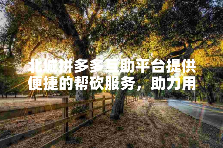 北城拼多多互助平台提供便捷的帮砍服务，助力用户轻松获取优惠。