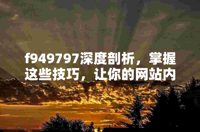 f949797深度剖析，掌握这些技巧，让你的网站内容在2025年SEO排名中脱颖而出！