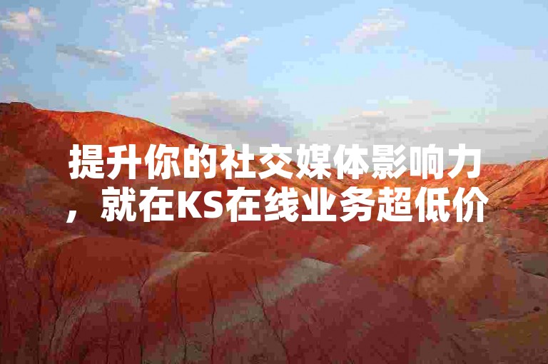 提升你的社交媒体影响力，就在KS在线业务超低价平台自助下单。