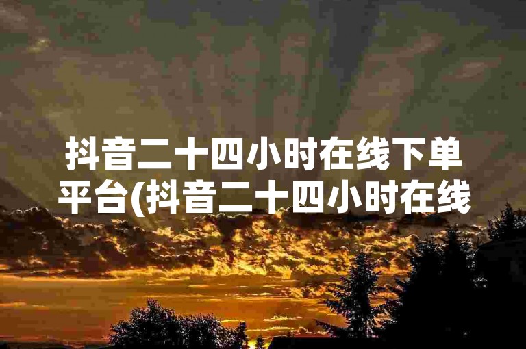 抖音二十四小时在线下单平台(抖音二十四小时在线下单平台能找到吗)