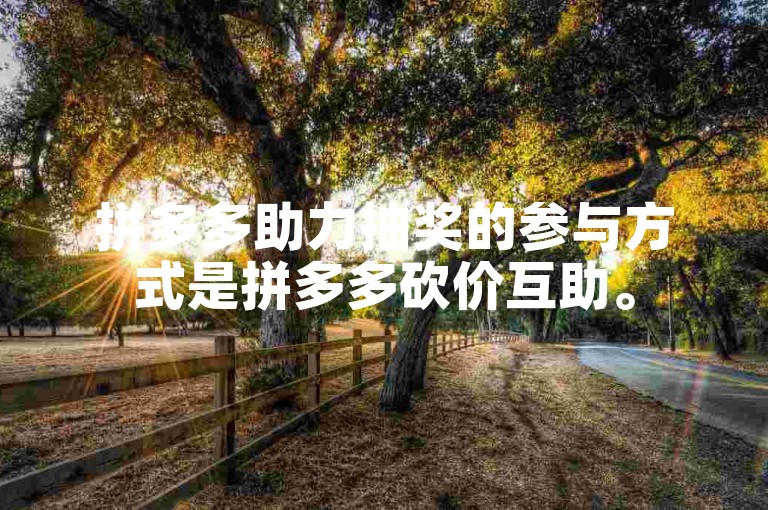 拼多多助力抽奖的参与方式是拼多多砍价互助。