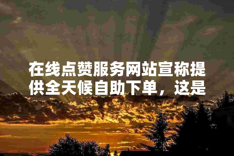 在线点赞服务网站宣称提供全天候自助下单，这是否真实可靠？