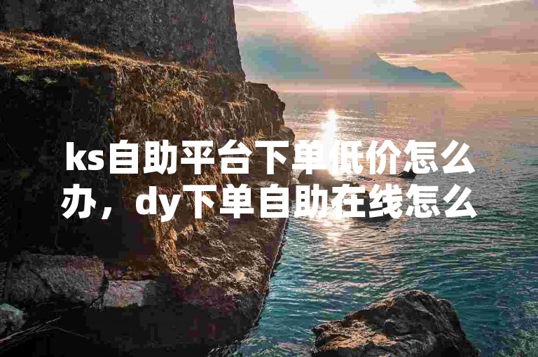 ks自助平台下单低价怎么办，dy下单自助在线怎么设置？