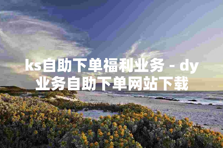ks自助下单福利业务 - dy业务自助下单网站下载