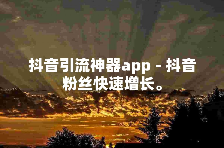 抖音引流神器app - 抖音粉丝快速增长。