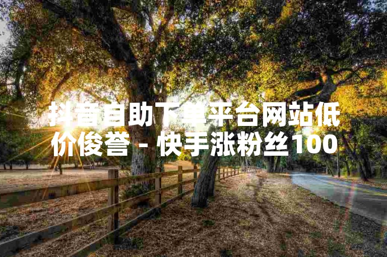 抖音自助下单平台网站低价俊誉 - 快手涨粉丝100