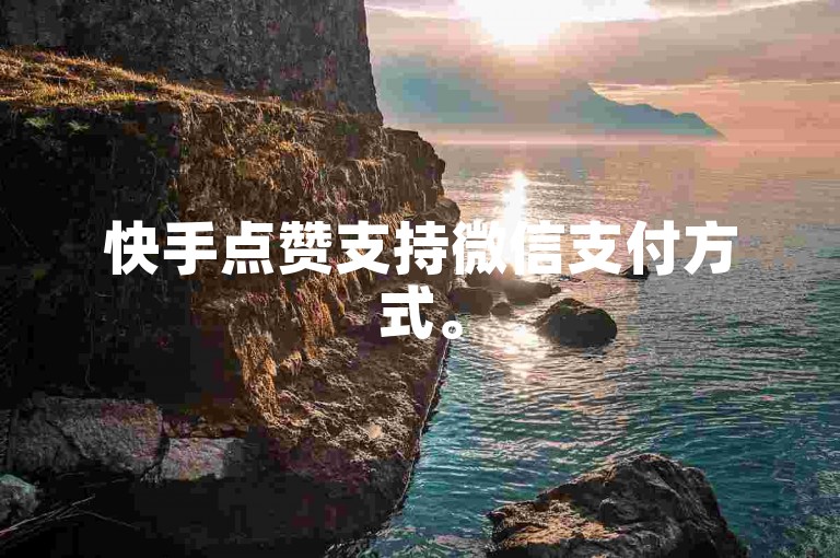 快手点赞支持微信支付方式。