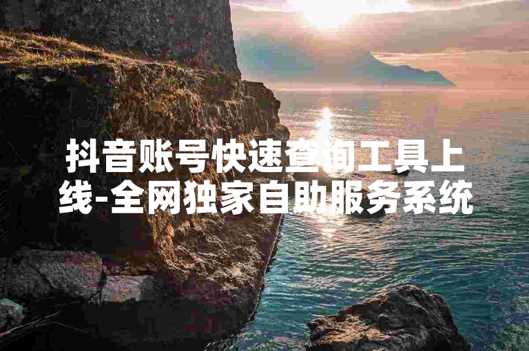 抖音账号快速查询工具上线-全网独家自助服务系统