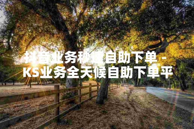 抖音业务秒速自助下单 - KS业务全天候自助下单平台免费体验
