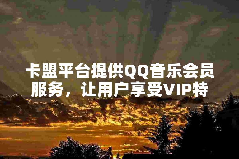 卡盟平台提供QQ音乐会员服务，让用户享受VIP特权。