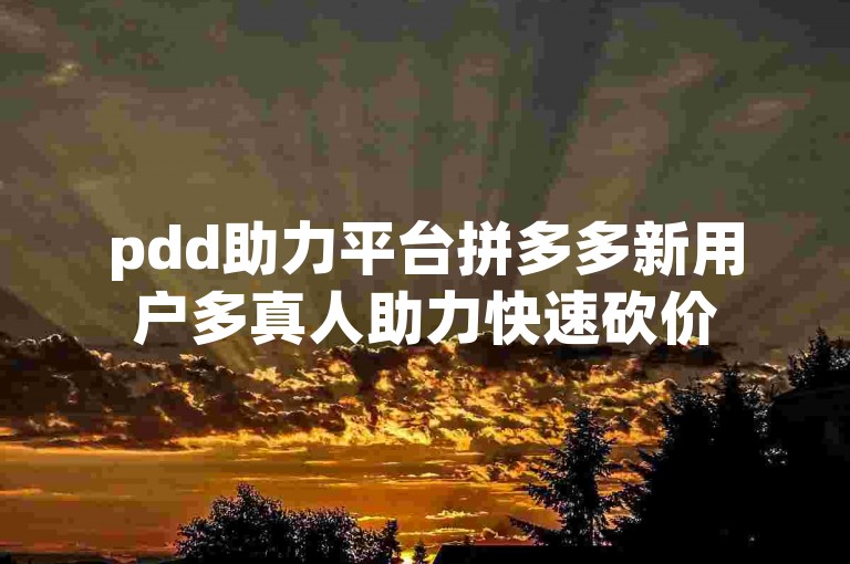 pdd助力平台拼多多新用户多真人助力快速砍价
