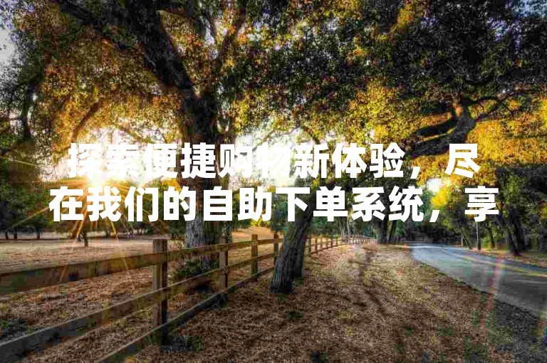 探索便捷购物新体验，尽在我们的自助下单系统，享受超值优惠。