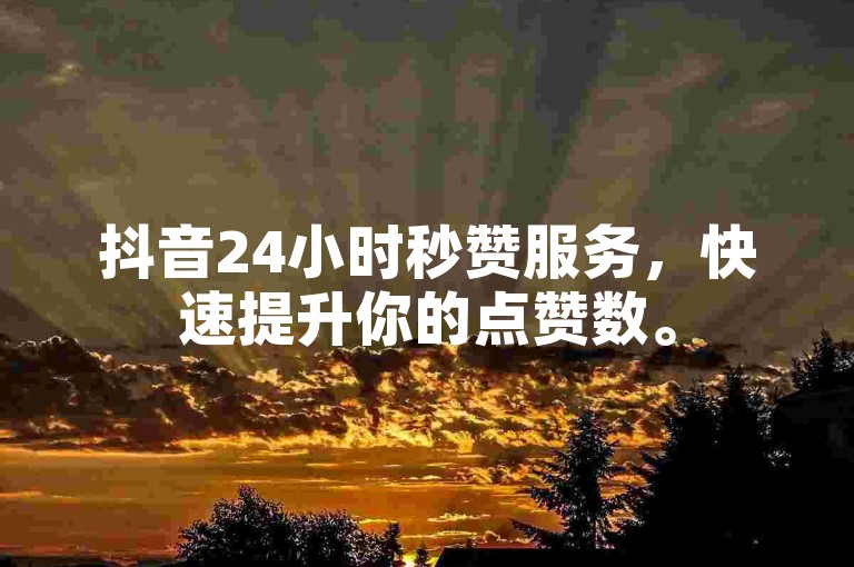 抖音24小时秒赞服务，快速提升你的点赞数。