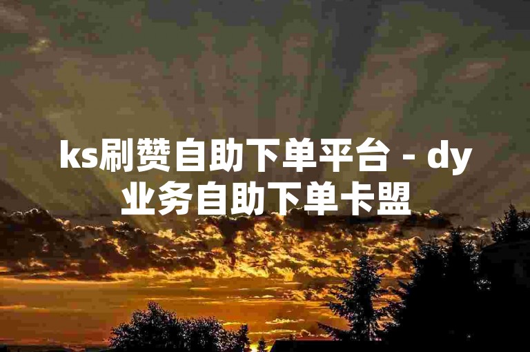 ks刷赞自助下单平台 - dy业务自助下单卡盟