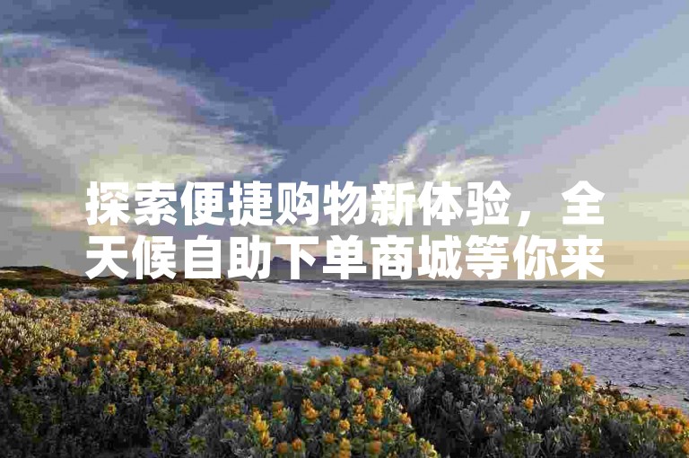 探索便捷购物新体验，全天候自助下单商城等你来发现。