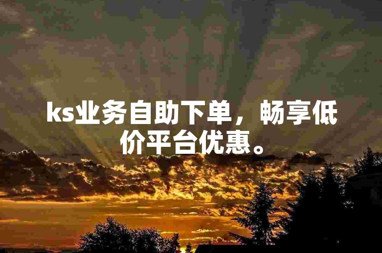 ks业务自助下单，畅享低价平台优惠。