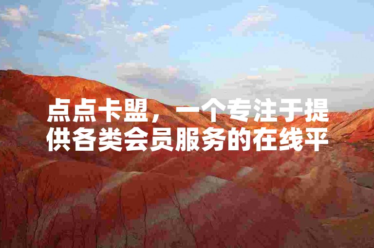 点点卡盟，一个专注于提供各类会员服务的在线平台。