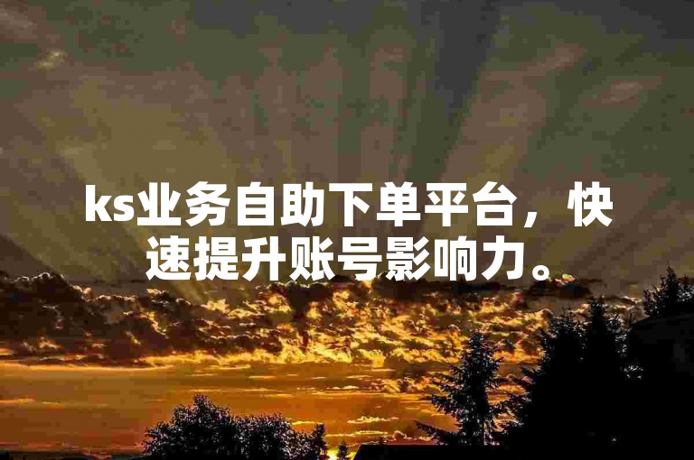 ks业务自助下单平台，快速提升账号影响力。