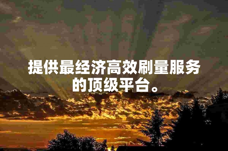提供最经济高效刷量服务的顶级平台。