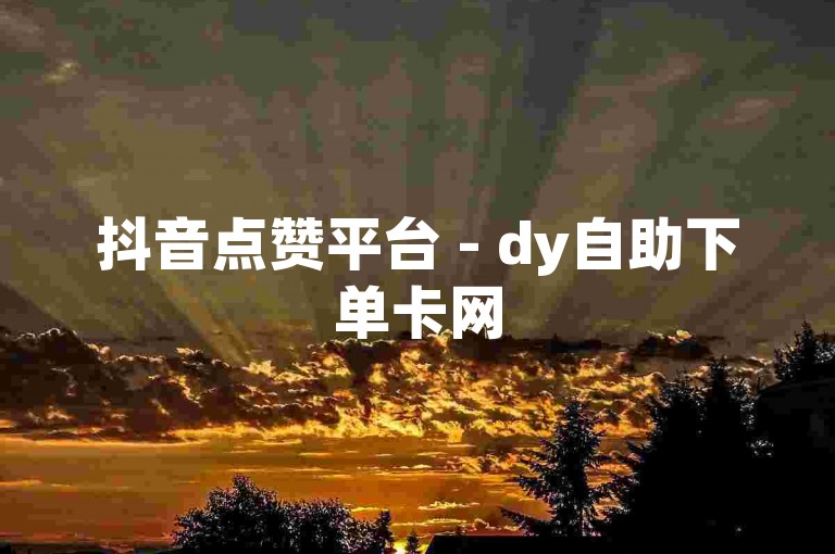 抖音点赞平台 - dy自助下单卡网