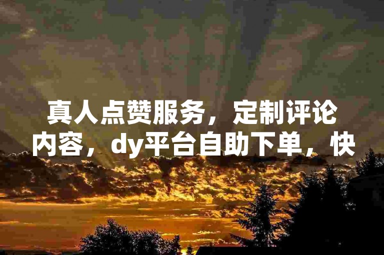 真人点赞服务，定制评论内容，dy平台自助下单，快速提升视频热度。