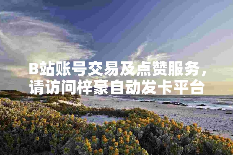 B站账号交易及点赞服务，请访问梓豪自动发卡平台，享受免费的点赞代刷体验。