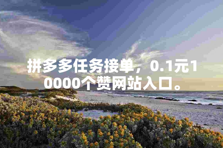 拼多多任务接单，0.1元10000个赞网站入口。