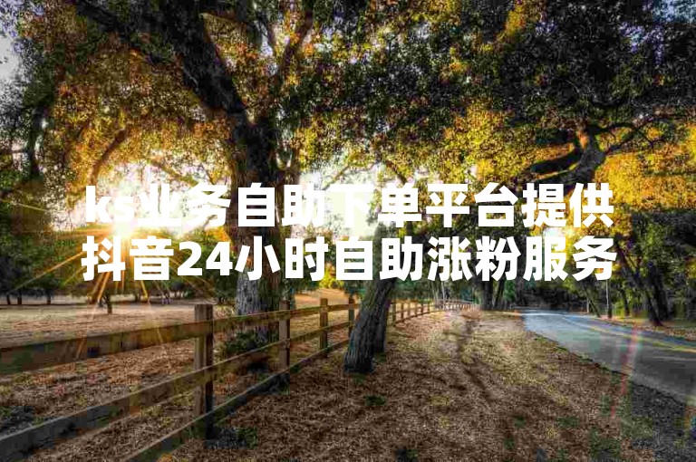 ks业务自助下单平台提供抖音24小时自助涨粉服务。