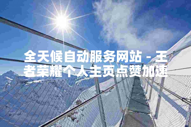 全天候自动服务网站 - 王者荣耀个人主页点赞加速器。
