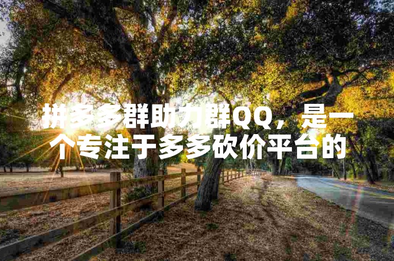 拼多多群助力群QQ，是一个专注于多多砍价平台的互助社群。