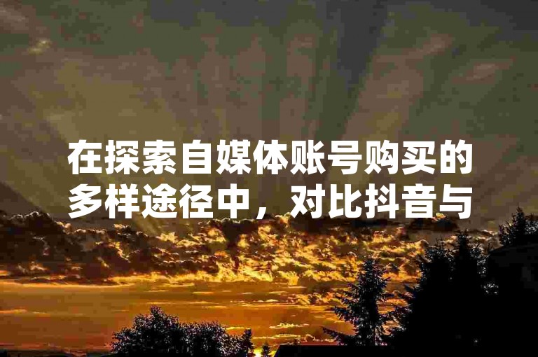 在探索自媒体账号购买的多样途径中，对比抖音与快手的粉丝增长速度，软件自助下单商城提供了便捷的pdd助力服务。