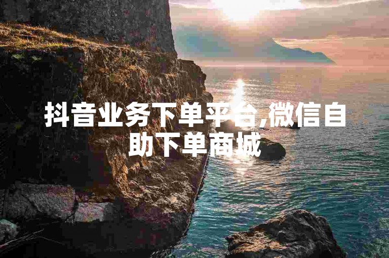 抖音业务下单平台,微信自助下单商城