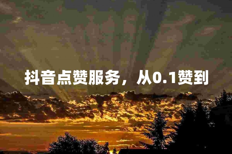 抖音点赞服务，从0.1赞到50赞，全网最低价，自助下单快速便捷。