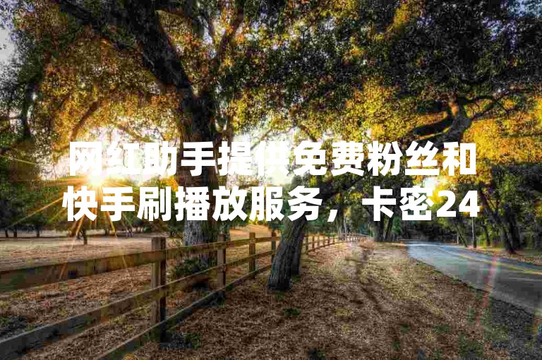 网红助手提供免费粉丝和快手刷播放服务，卡密24小时自动发卡，还有qq业务平台。