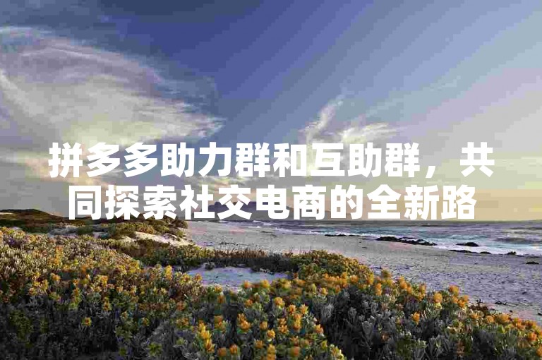 拼多多助力群和互助群，共同探索社交电商的全新路径。
