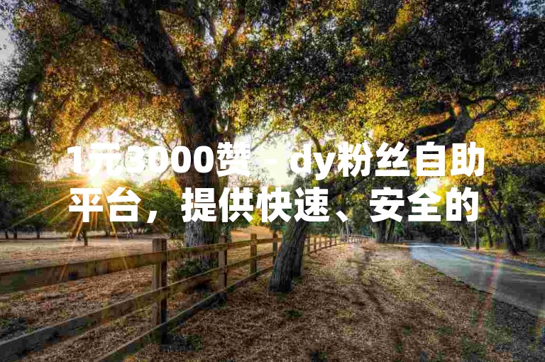 1元3000赞 - dy粉丝自助平台，提供快速、安全的点赞服务，让你的短视频瞬间获得高人气。