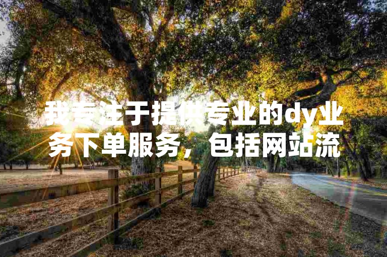 我专注于提供专业的dy业务下单服务，包括网站流量提升和内容优化等豪华套餐。