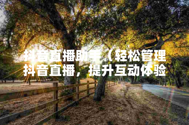 抖音直播助手（轻松管理抖音直播，提升互动体验！）