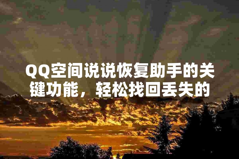 QQ空间说说恢复助手的关键功能，轻松找回丢失的QQ空间说说，新手必看！