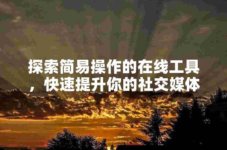 探索简易操作的在线工具，快速提升你的社交媒体影响力，如通过哔哩哔哩秒点赞自助平台轻松获得视频热度。