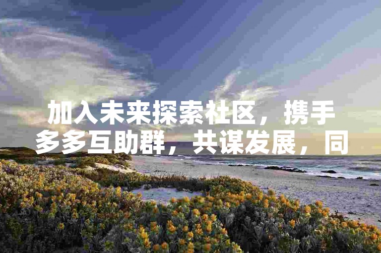 加入未来探索社区，携手多多互助群，共谋发展，同享成果。