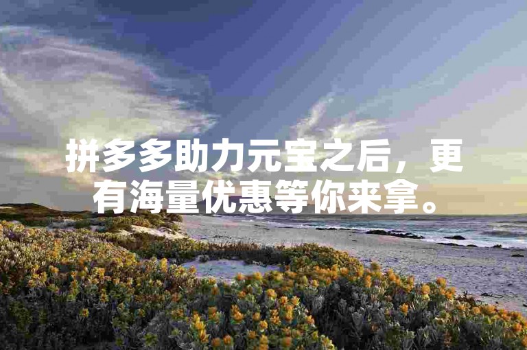拼多多助力元宝之后，更有海量优惠等你来拿。