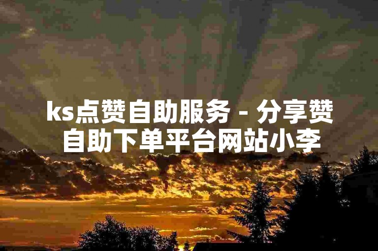 ks点赞自助服务 - 分享赞自助下单平台网站小李