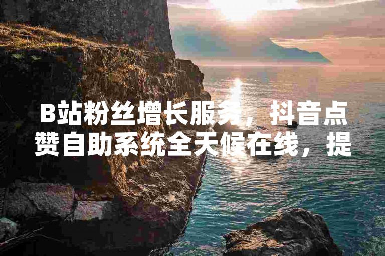 B站粉丝增长服务，抖音点赞自助系统全天候在线，提供全网最优惠的价格，支持24小时免费体验下单。